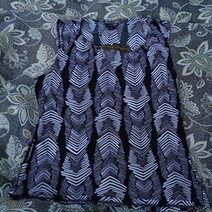 Beaded Black & White Tank Top Blouse